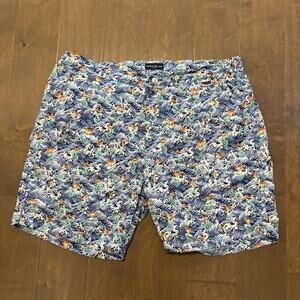 Peter Millar Collection Swim‎ Trunks Mens XL Blue Mermaid Print Drawstring Lined